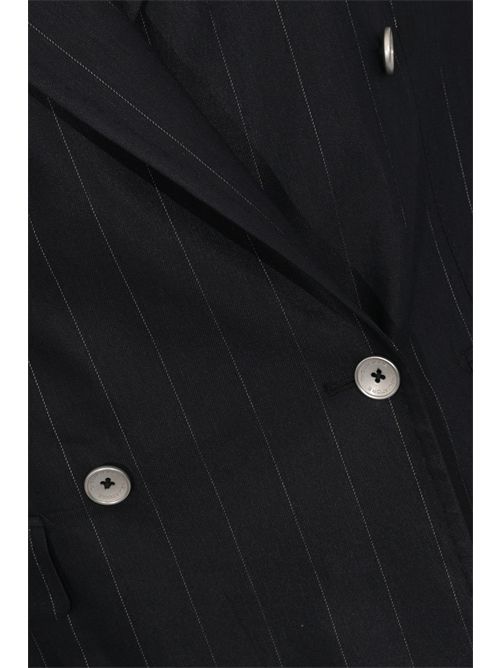 Gilet Bernice doppiopetto in misto lino e viscosa gessato Tagliatore | J-BERNICE 340350 EB990387